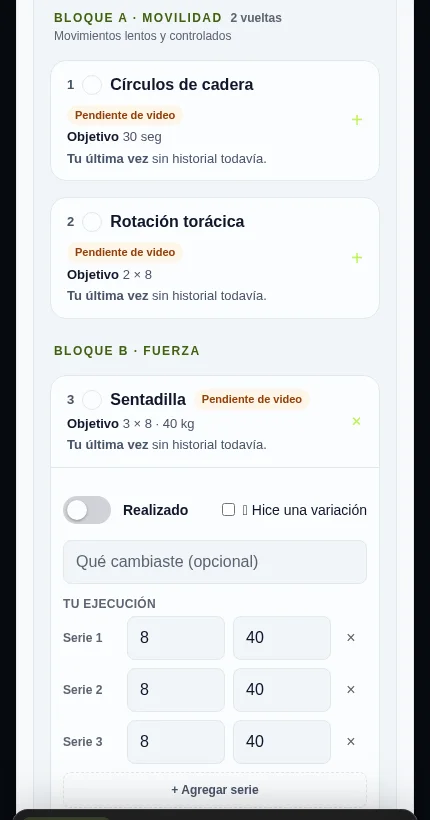 Lo que realmente hizo, no solo lo planificado.